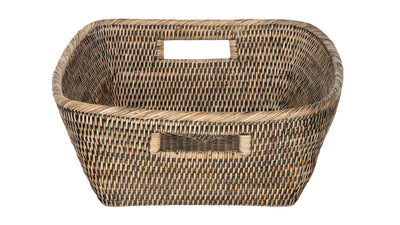 La Jolla Oblong Rattan Storage & Shelf Basket