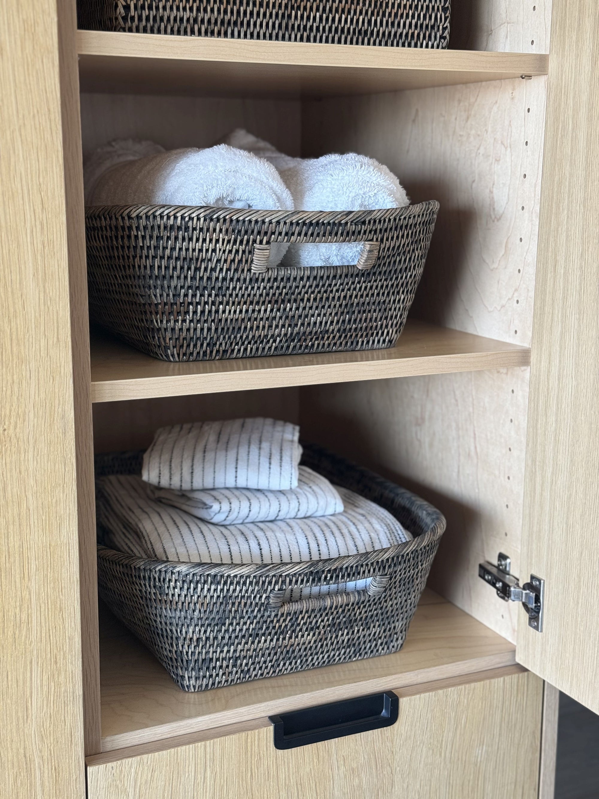 La Jolla Oblong Rattan Storage & Shelf Basket