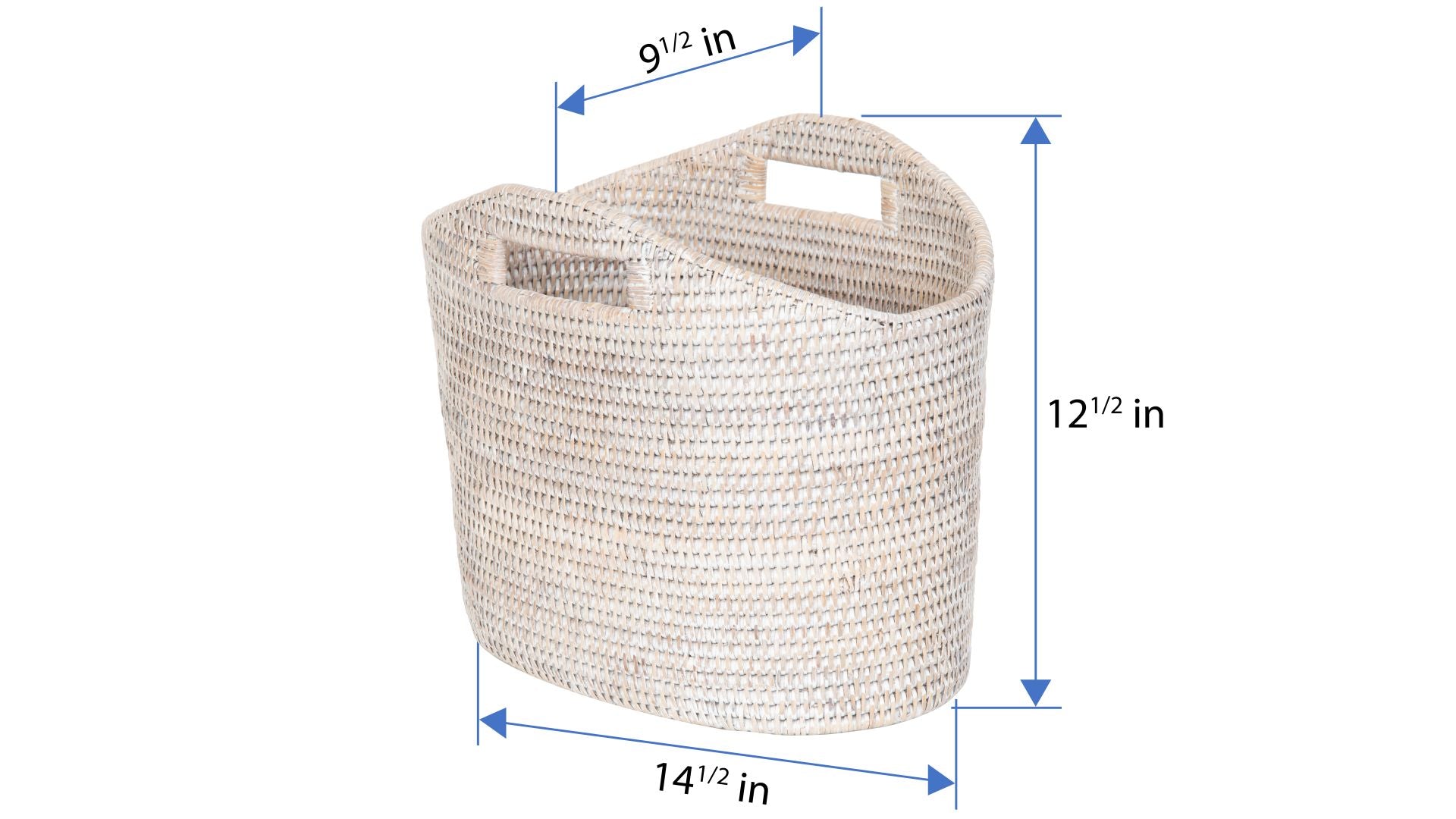 La Jolla Oval Rattan Magazine Rack, Honey Brown