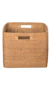 Loma Decorative Square Rattan Storage Basket with Handles