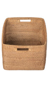 Loma Decorative Square Rattan Storage Basket with Handles