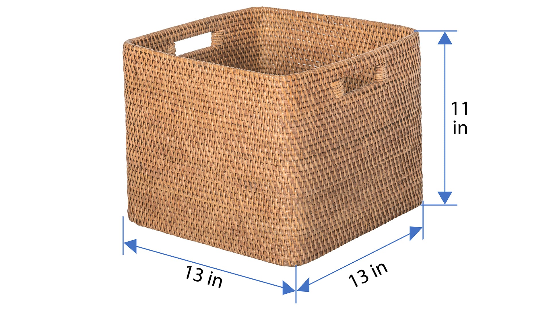 Loma Decorative Square Rattan Storage Basket with Handles