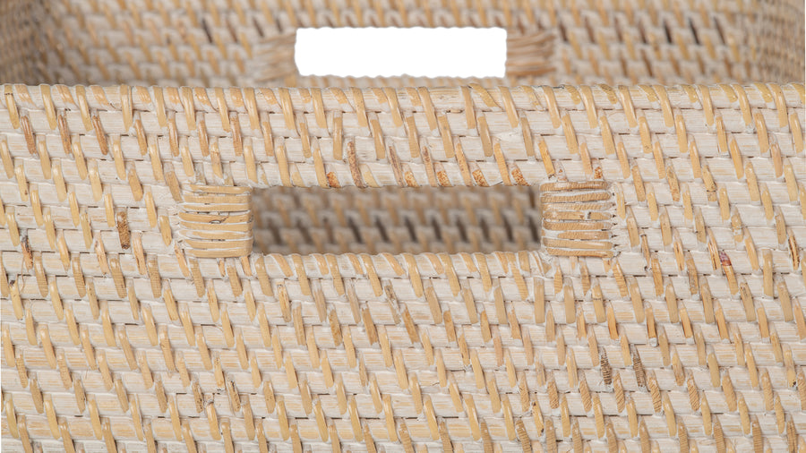 Loma Decorative Square Rattan Storage Basket with Handles