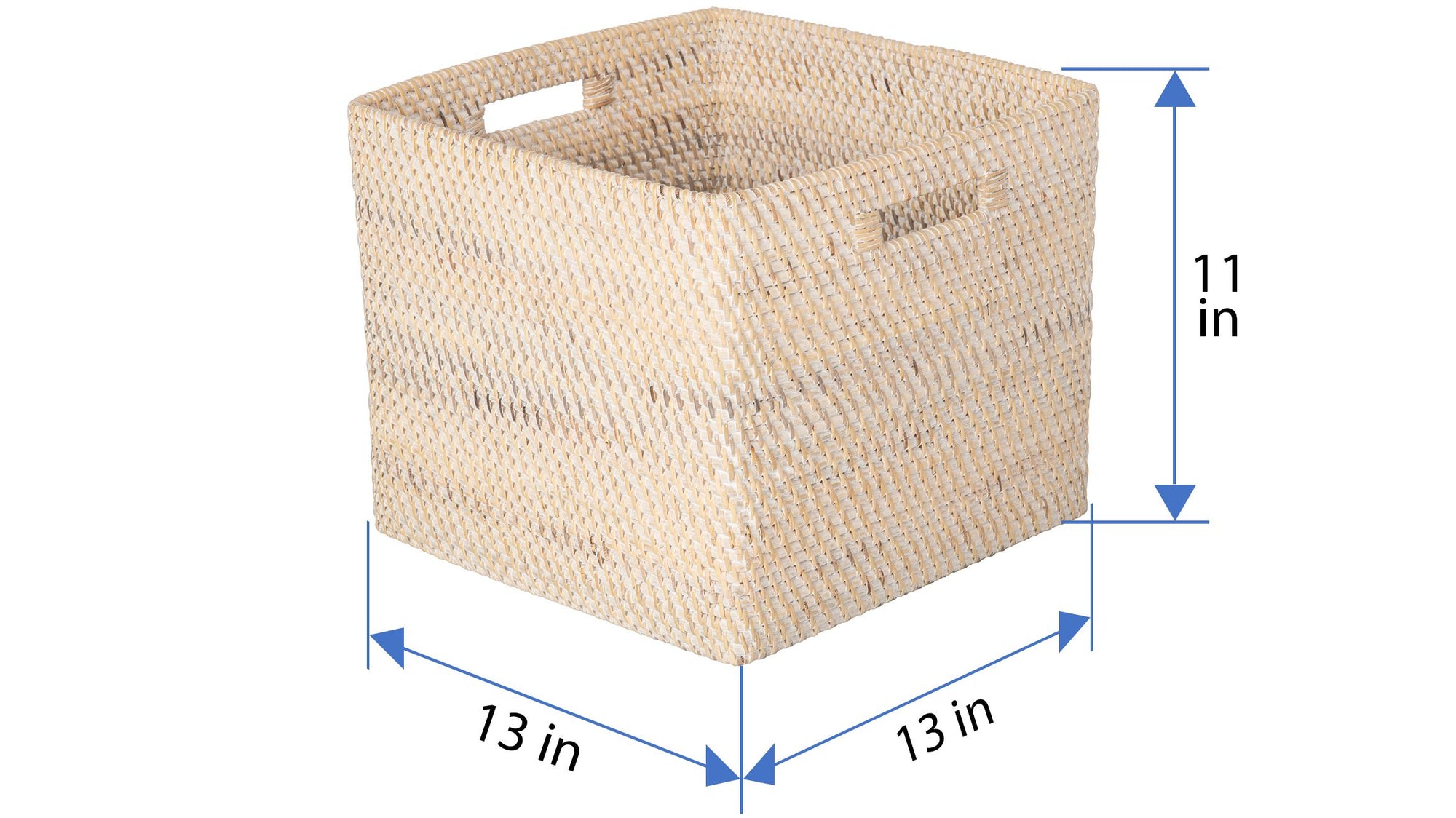 Loma Decorative Square Rattan Storage Basket with Handles