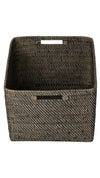 Loma Decorative Square Rattan Storage Basket with Handles