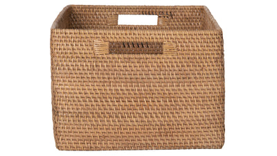 Loma Rectangular Decorative Rattan Storage Basket with Handles