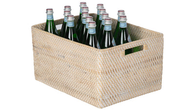 Loma Rectangular Decorative Rattan Storage Basket with Handles