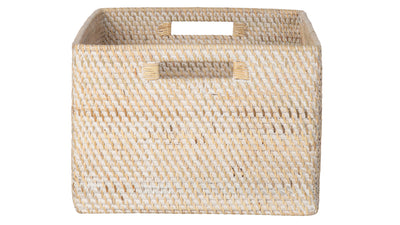 Loma Rectangular Decorative Rattan Storage Basket with Handles