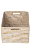 Loma Rectangular Decorative Rattan Storage Basket with Handles