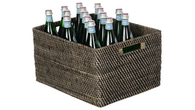 Loma Rectangular Decorative Rattan Storage Basket with Handles