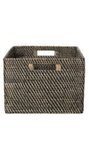 Loma Rectangular Decorative Rattan Storage Basket with Handles