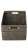 Loma Rectangular Decorative Rattan Storage Basket with Handles