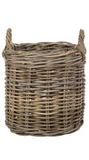 Nusa Round Kobo Basket with Ear Handles, Gray-Brown