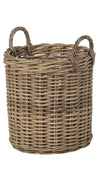 Nusa Round Kobo Basket with Ear Handles, Gray-Brown