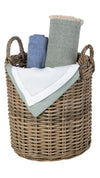 Nusa Round Kobo Basket with Ear Handles, Gray-Brown