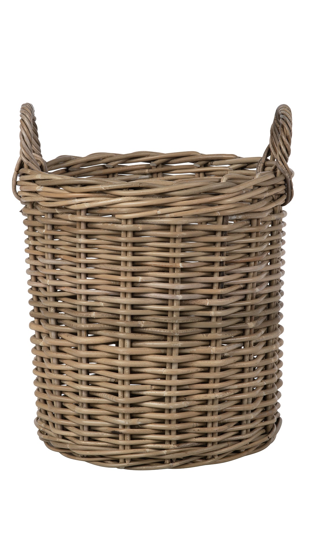 Nusa Round Kobo Basket with Ear Handles, Gray-Brown
