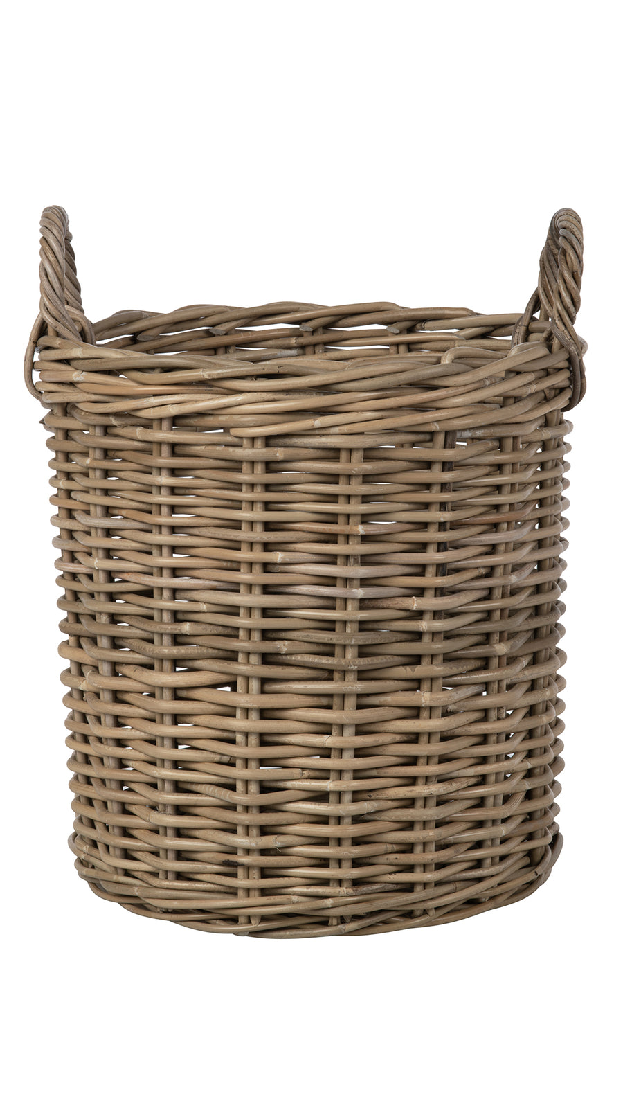 Nusa Round Kobo Basket with Ear Handles, Gray-Brown