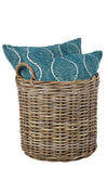 Nusa Round Kobo Basket with Ear Handles, Gray-Brown