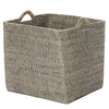 Loma Rectangular Decorative Rattan Storage Basket with Ear Handles, Large