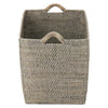 Loma Rectangular Decorative Rattan Storage Basket with Ear Handles, Large