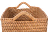 Loma Rectangular Decorative Rattan Storage Basket with Ear Handles, Small