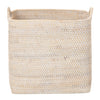 Loma Rectangular Decorative Rattan Storage Basket with Ear Handles, Small