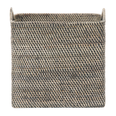 Loma Rectangular Decorative Rattan Storage Basket with Ear Handles, Small