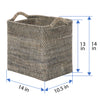 Loma Rectangular Decorative Rattan Storage Basket with Ear Handles, Small