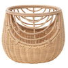 Spider Web Round Wicker Decorative Storage Basket, Natural