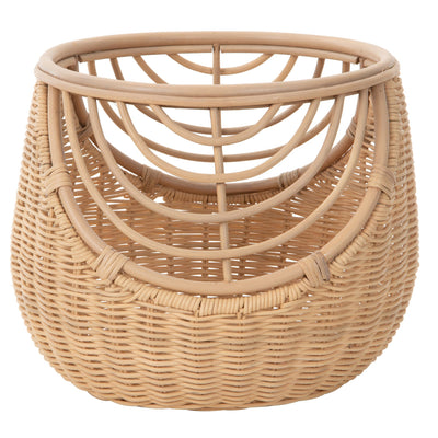 Spider Round Wicker Decorative Storage Basket, Natural