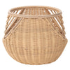 Spider Web Round Wicker Decorative Storage Basket, Natural