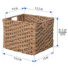 Rectangular Vertical Weave Seagrass Storage Basket with Cut-out Handles