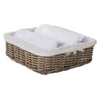 Kobo Rattan Square Shelf Basket with Fabric Liner, 3 Sizes