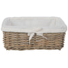 Kobo Rattan Square Shelf Basket with Fabric Liner, 3 Sizes