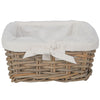 Kobo Rattan Square Shelf Basket with Fabric Liner, 3 Sizes