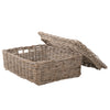 Kobo Rattan Rectangular Lidded Storage and Underbed Basket, Organizer Box, 3 Sizes