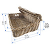 Kobo Rattan Rectangular Lidded Storage and Underbed Basket, Organizer Box, 3 Sizes