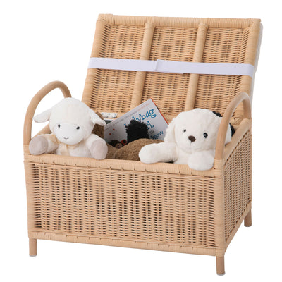 Rattan Trunk Bench with Removable Seat Cushion and Underseat Storage - Small, For Kids