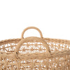 Wave Natural Rattan Basket with Handles - Elegant Braided Weave