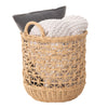 Wave Natural Rattan Basket with Handles - Elegant Braided Weave