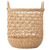 Wave Natural Rattan Basket with Handles - Elegant Braided Weave