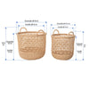 Wave Natural Rattan Basket with Handles - Elegant Braided Weave