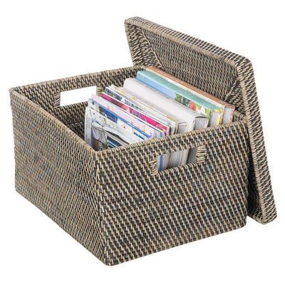 Loma Rectangular Rattan Storage Box and Decorative Storage Basket