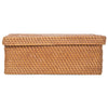 Loma Rectangular Rattan Storage Box and Decorative Shelf Storage Basket with Lid