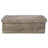 Loma Rectangular Rattan Storage Box and Decorative Shelf Storage Basket with Lid