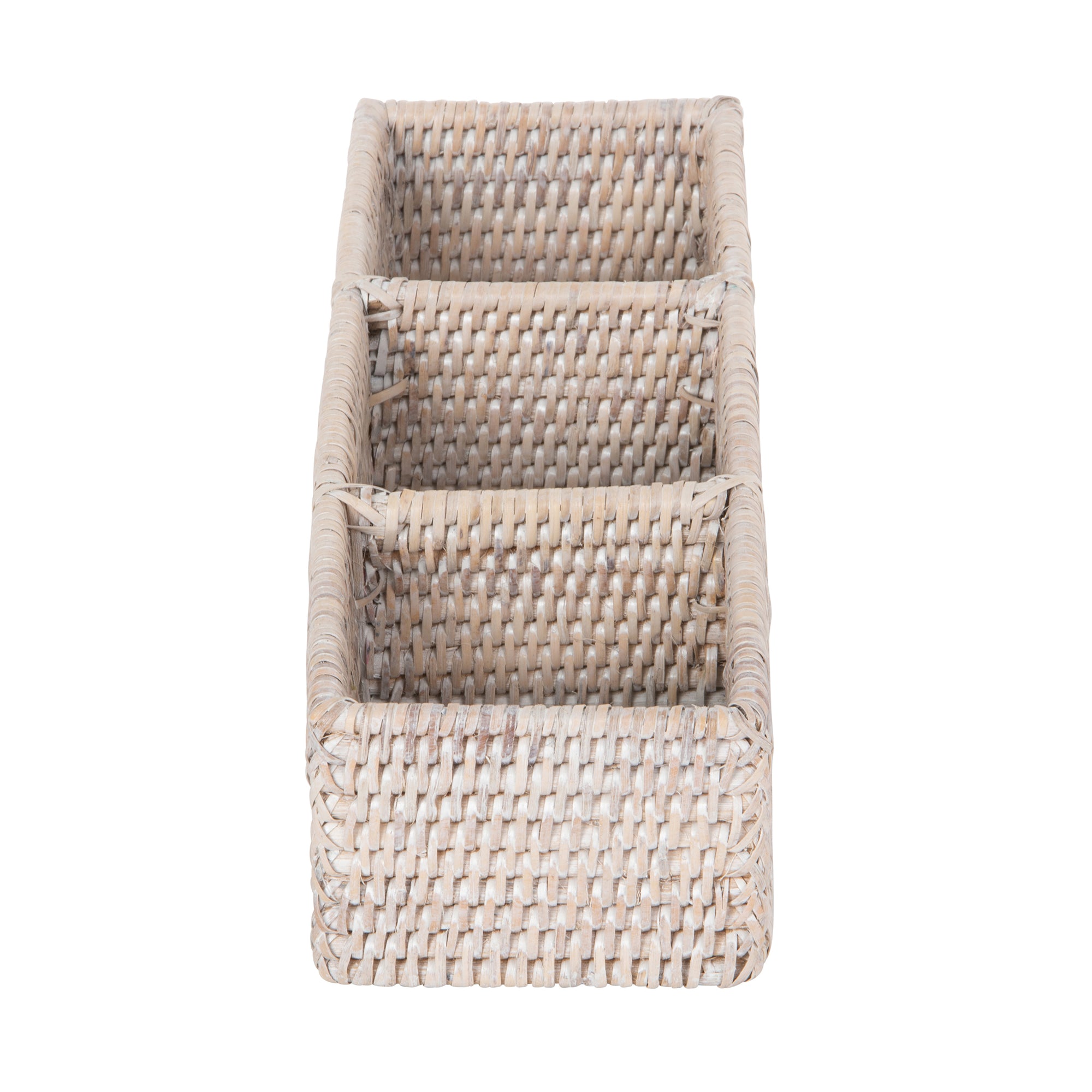 La Jolla Rattan 3 Compartment  Desk, Drawer, Shelf and  Cabinet Tray Organizer