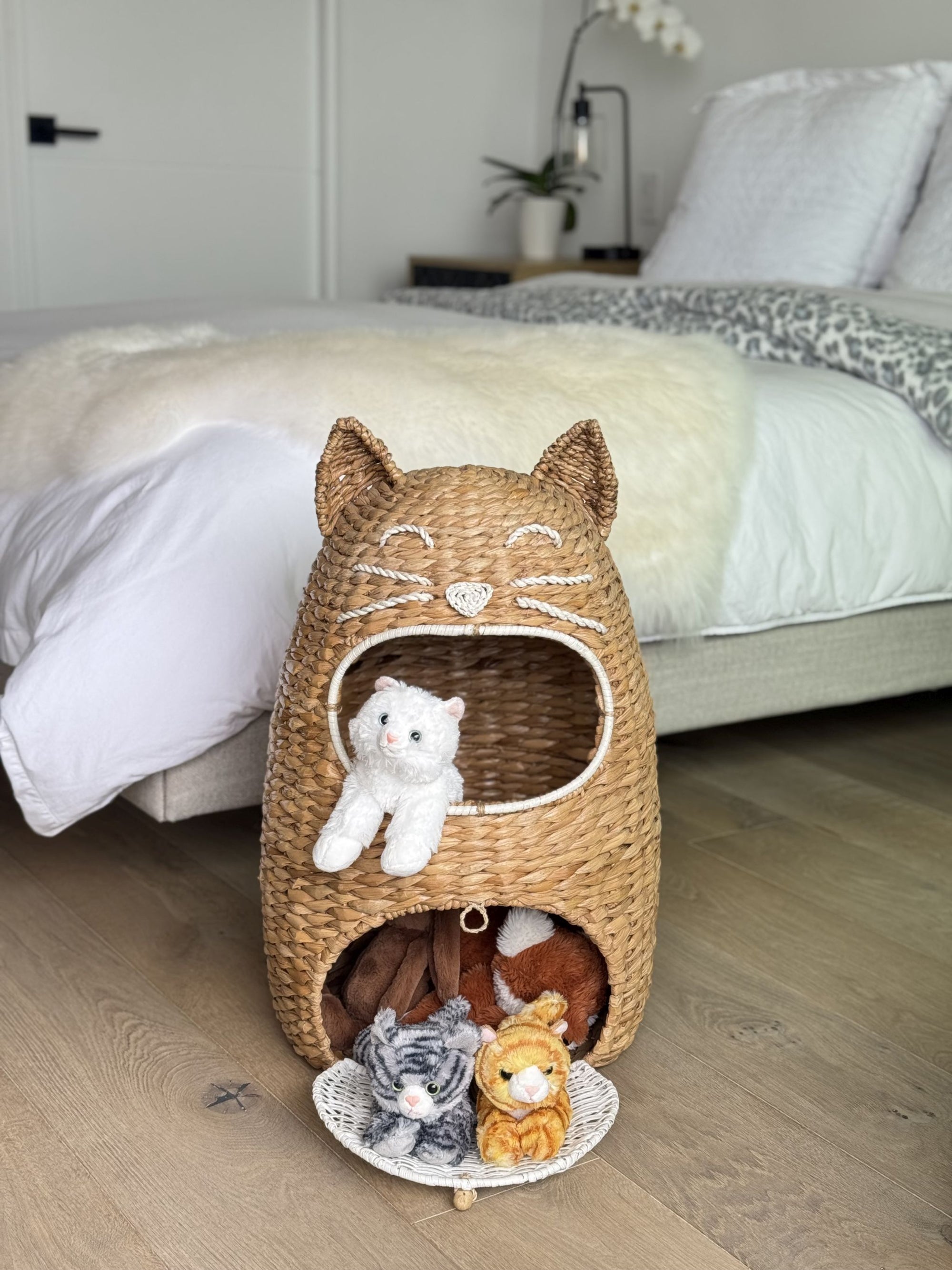 Seagrass Cat Toy Storage Basket, Natural Color