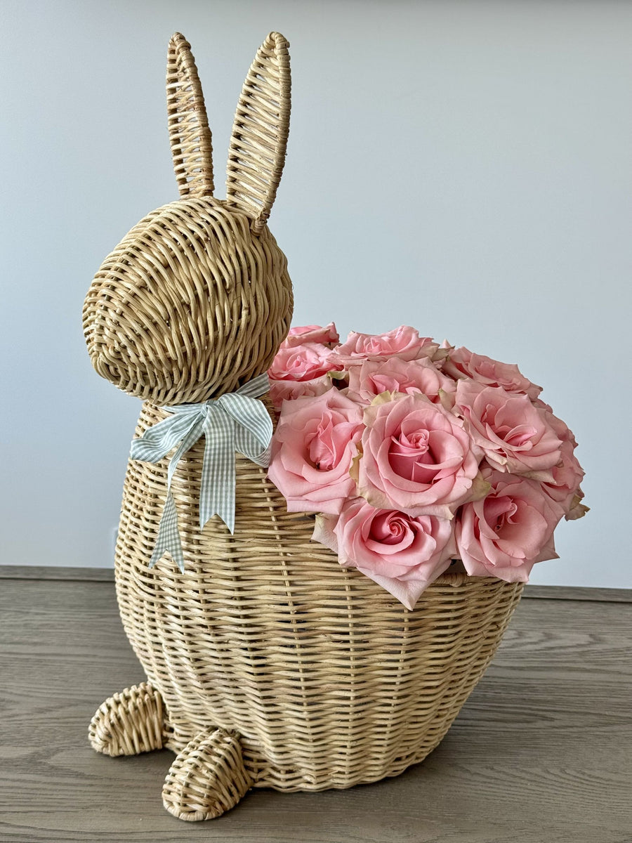 Wicker Bunny Decorative Storage and Toy Basket, Natural