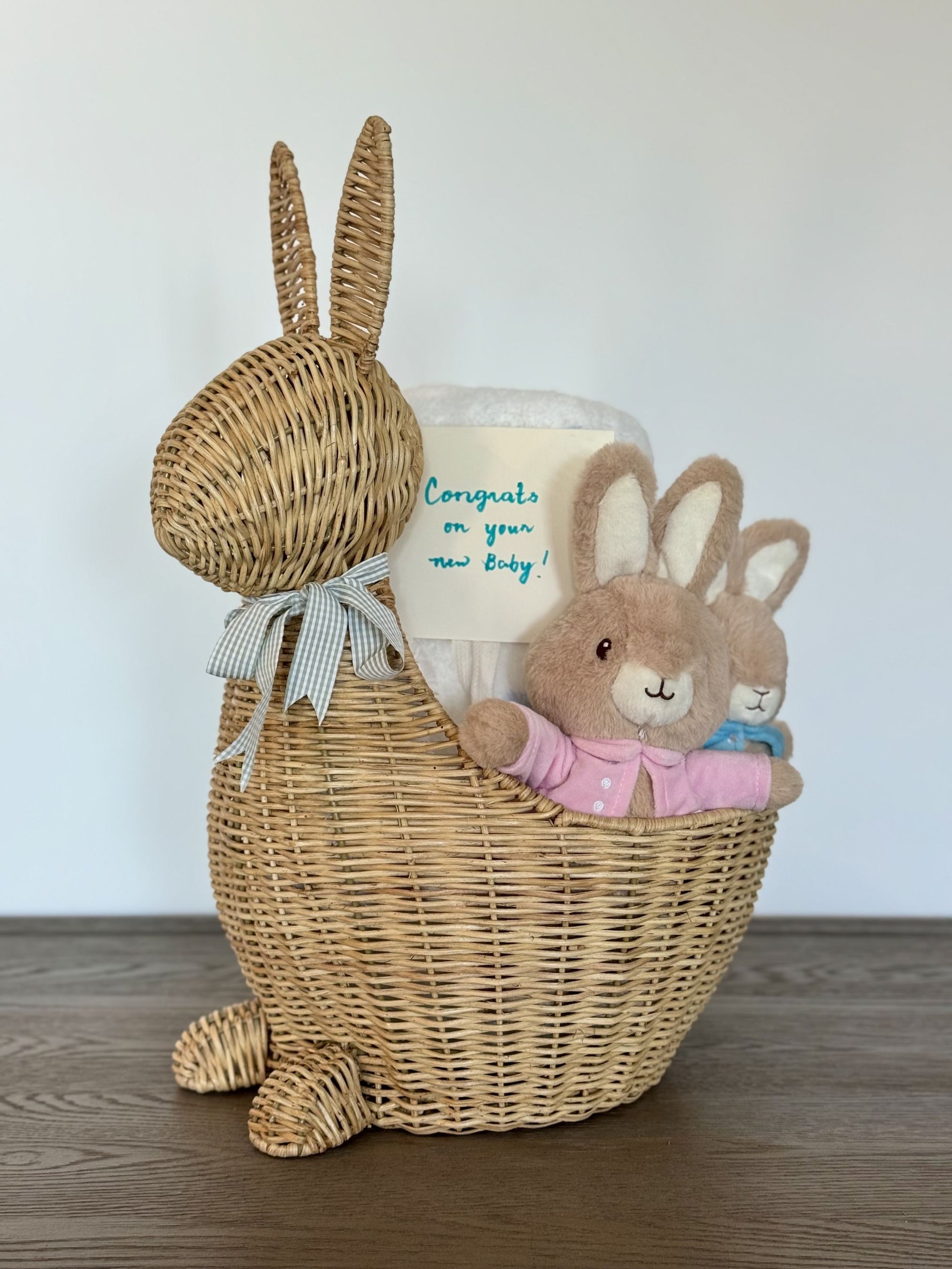 Wicker Bunny Decorative Storage and Toy Basket, Natural