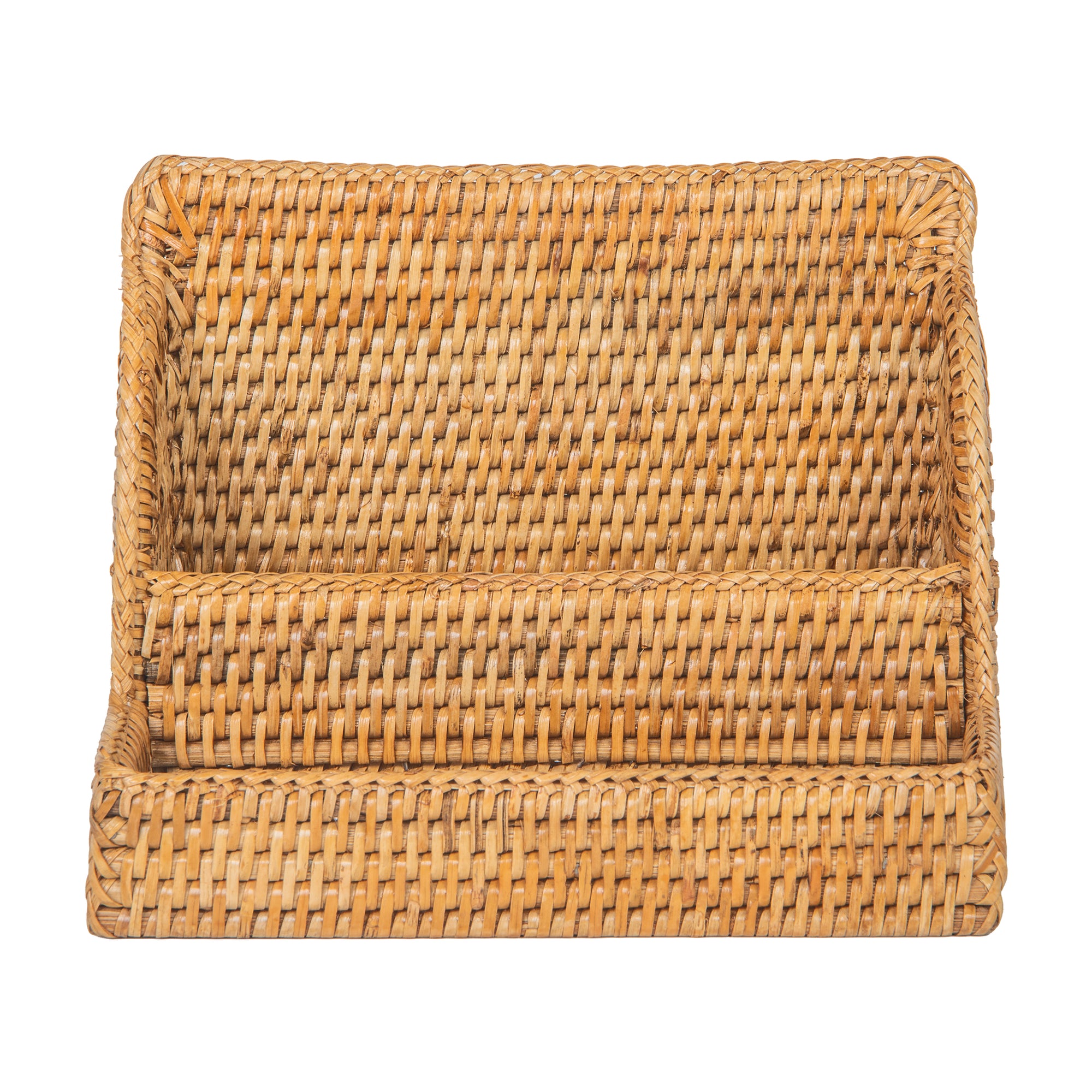 La Jolla Rattan Desk Organizer & Amenity Tray, Honey-Brown